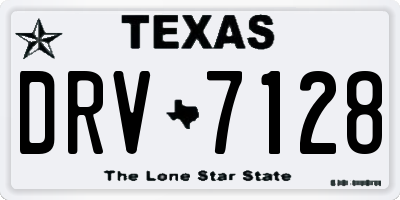 TX license plate DRV7128