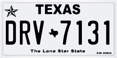TX license plate DRV7131