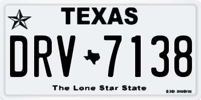 TX license plate DRV7138