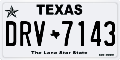 TX license plate DRV7143