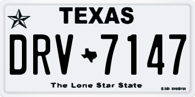 TX license plate DRV7147