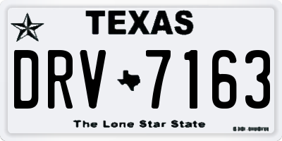 TX license plate DRV7163