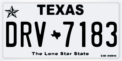 TX license plate DRV7183