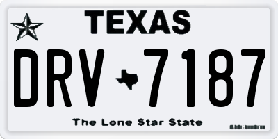 TX license plate DRV7187