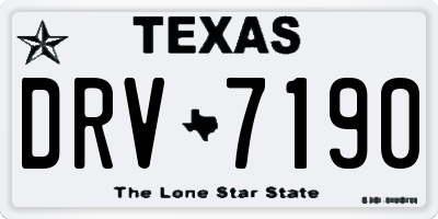 TX license plate DRV7190