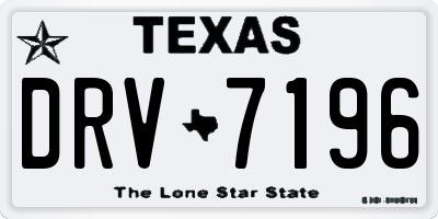 TX license plate DRV7196