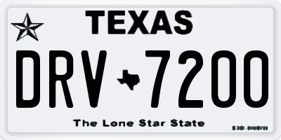 TX license plate DRV7200