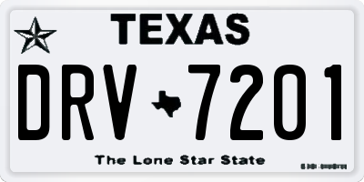 TX license plate DRV7201