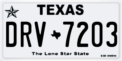 TX license plate DRV7203