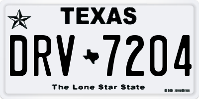 TX license plate DRV7204