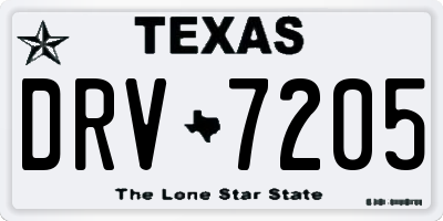 TX license plate DRV7205