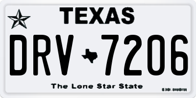 TX license plate DRV7206