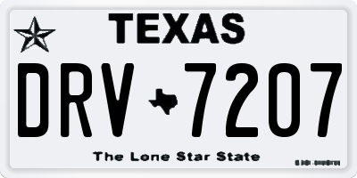 TX license plate DRV7207