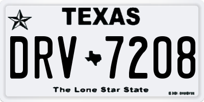 TX license plate DRV7208