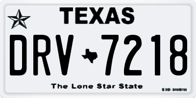 TX license plate DRV7218