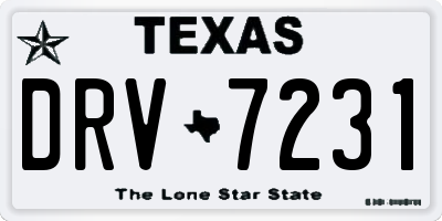 TX license plate DRV7231