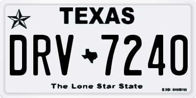 TX license plate DRV7240