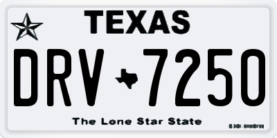 TX license plate DRV7250