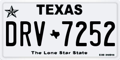 TX license plate DRV7252