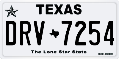 TX license plate DRV7254