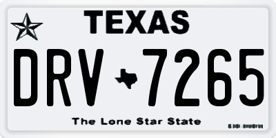 TX license plate DRV7265