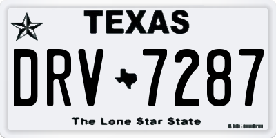 TX license plate DRV7287