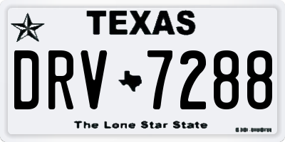 TX license plate DRV7288
