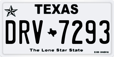 TX license plate DRV7293