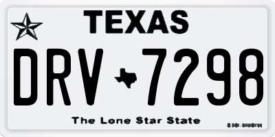 TX license plate DRV7298