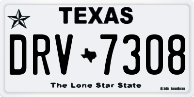 TX license plate DRV7308