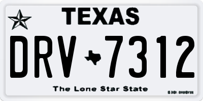 TX license plate DRV7312