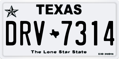 TX license plate DRV7314