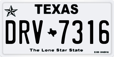 TX license plate DRV7316