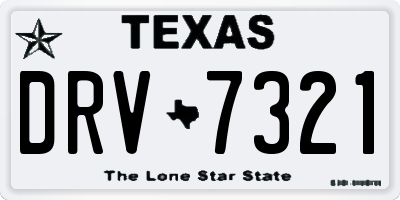 TX license plate DRV7321