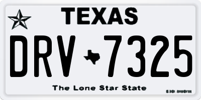 TX license plate DRV7325