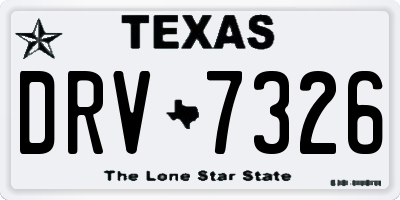 TX license plate DRV7326