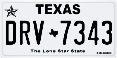 TX license plate DRV7343