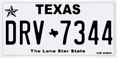 TX license plate DRV7344