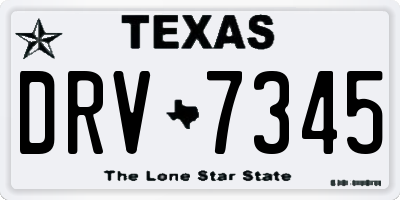 TX license plate DRV7345