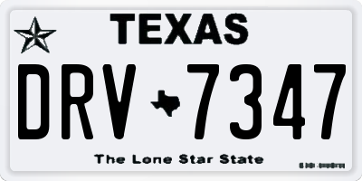 TX license plate DRV7347