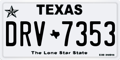 TX license plate DRV7353