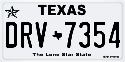 TX license plate DRV7354