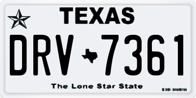 TX license plate DRV7361