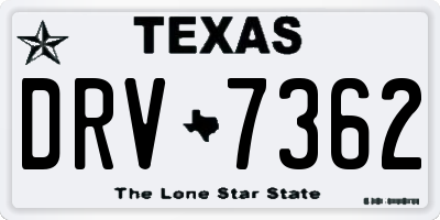 TX license plate DRV7362