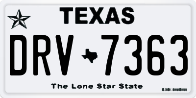 TX license plate DRV7363