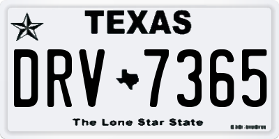 TX license plate DRV7365