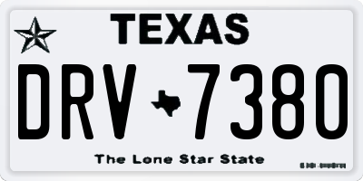 TX license plate DRV7380