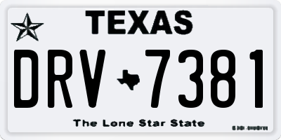 TX license plate DRV7381
