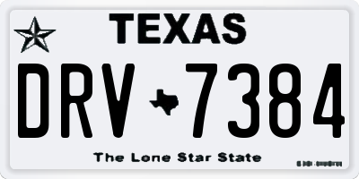 TX license plate DRV7384