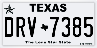 TX license plate DRV7385